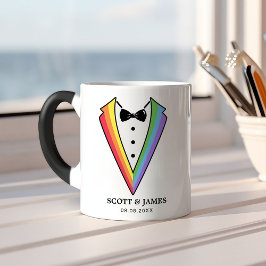 Bröllop Tuxedo Gay LGBTQ+-kaffe Magisk Mugg