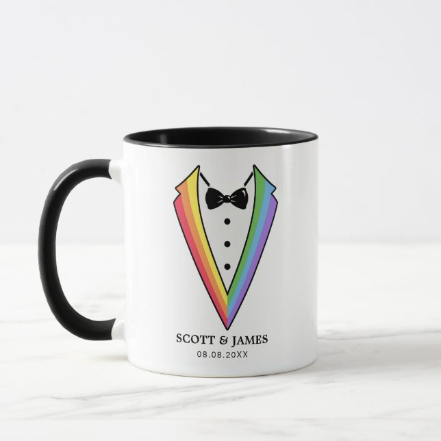 Bröllop Tuxedo Gay LGBTQ+-kaffe Mugg (Vänster)