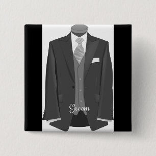 Bröllop Tuxedo Groom Pin Button Badge Gift Knapp