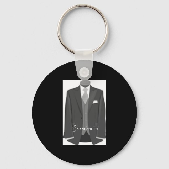 Bröllop Tuxedo Groomsman Keychain Nyckelring (Framsida)