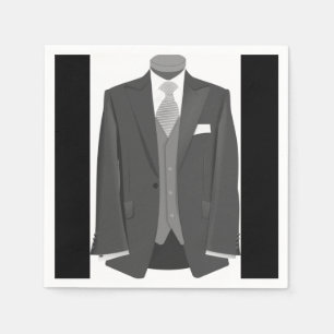 Bröllop Tuxedo Pappra Napkins Pappersservett