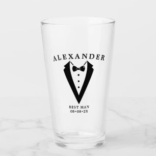 Bröllop Tuxedo Personlig Best Man Glass Glaskopp