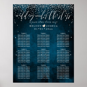 BRÖLLOP UNDER STARS SEATCHART DIY FÄRG POSTER