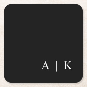 Bröllop Underlägg är för med svartvit monogram Papper Kvadrat
