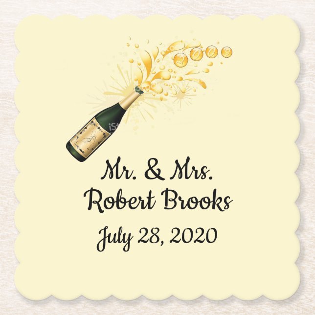 Bröllop underlägg monogrammad papper (Framsida)