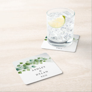 Bröllop Underlägg Papper Kvadrat