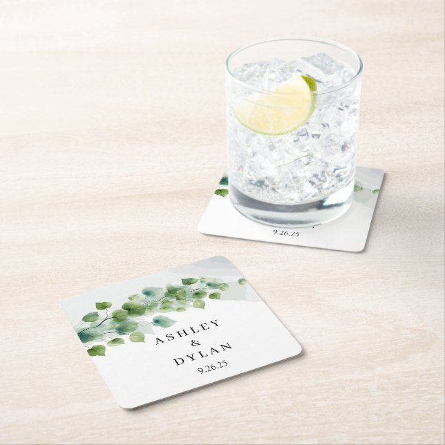 Bröllop Underlägg Papper Kvadrat (Insitu)