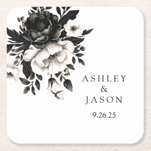 Bröllop Underlägg Papper Kvadrat