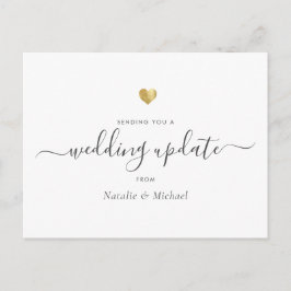Bröllop Update sköt upp Eleganten Guld Heart Vykort