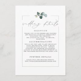 Bröllop - uppgifter om Eucalyptus Greenery Modern  Tilläggskort