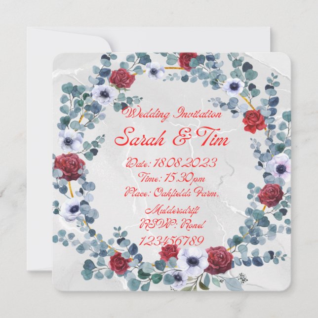 Bröllop-uppsättning: inbjudan (Framsida)