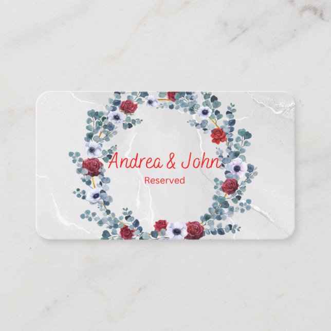 Bröllop-uppsättning: Monteringskort Placeringskort (Framsida)