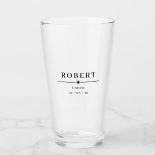 Bröllop USHER Personlig Namn och datum Pint Glaskopp