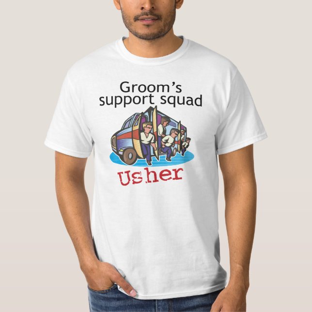 Bröllop Usher Tee Shirt (Framsida)