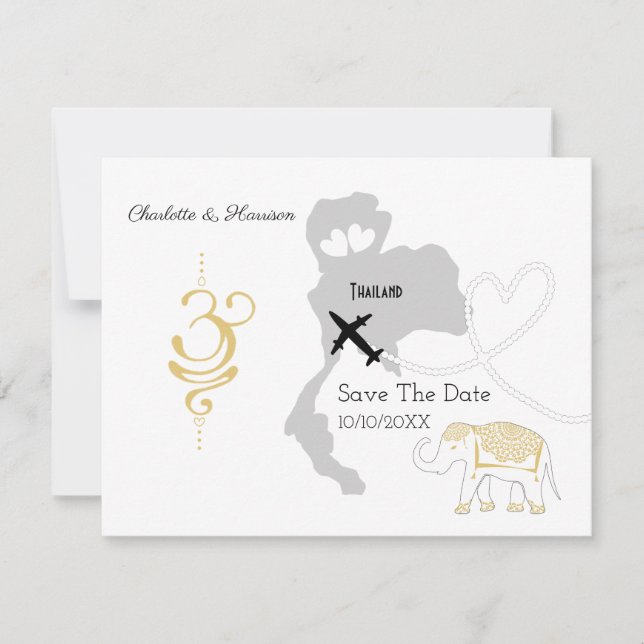 Bröllop utomlands Thailand Spara datum Datumet (Framsida)