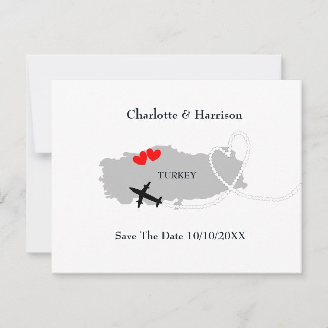 Bröllop utomlands Turkiet Spara datumet (Framsida)