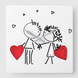 Bröllop , Valenine , kärlek Fyrkantig Klocka