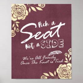 Bröllop Välj En Stol Inte En Sida Moderna Gyllene  Poster
