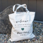 Bröllop Välkommen Bag, Hotel Destination Grått Tea Tygkasse<br><div class="desc">Fyll den här vackra väskan med dina favoritsrattar för att välkomna gäster till bröllop!</div>