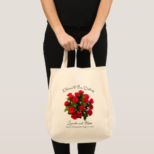 Bröllop Välkommen Bag Röd ros Design Tygkasse
