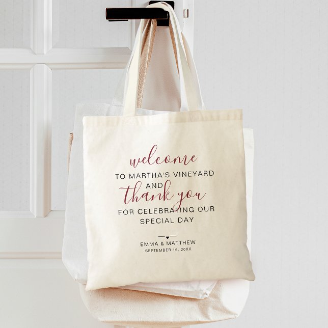 Bröllop Välkommen Tack Destination Tygkasse (Wedding Welcome Thank You Destination Tote Bag)