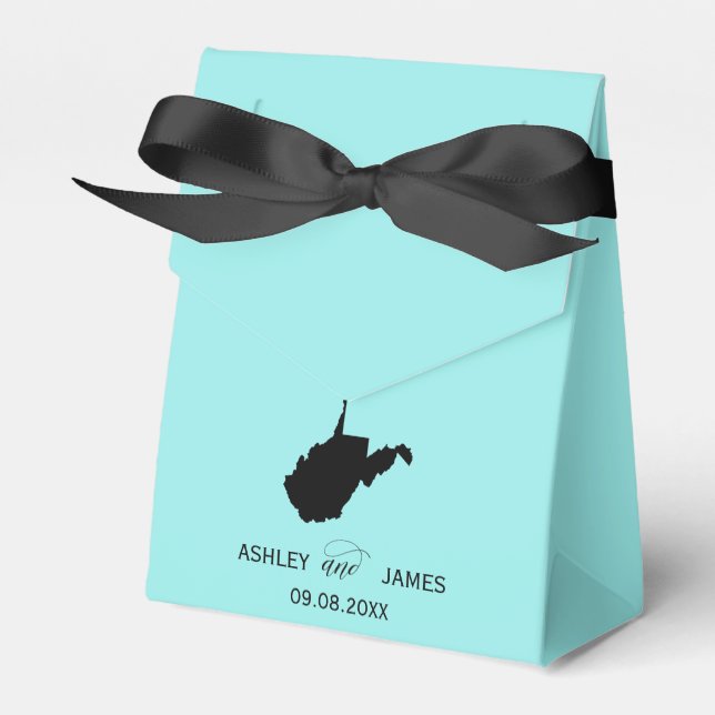 Bröllop Välkommen till Väster Virginia Favor Box m Presentaskar (Framsidan Sidan)