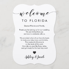 Bröllop välkomstkort för Brev och Helg Program