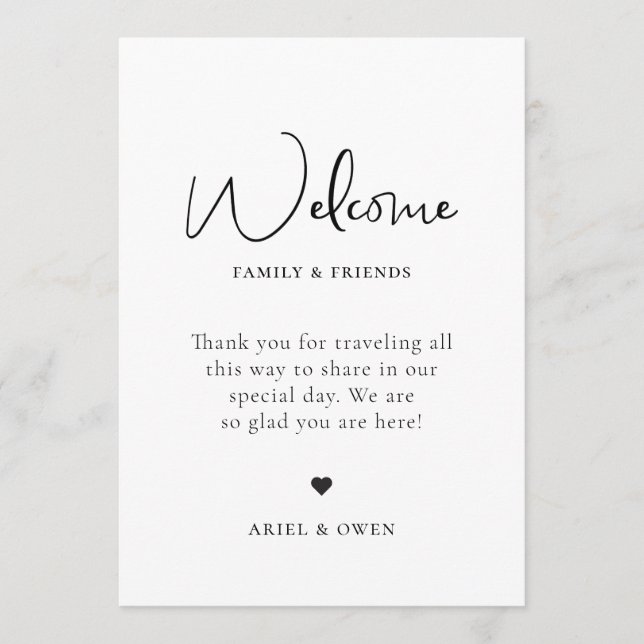 Bröllop välkomsttidslinje Helg Program (Framsida)