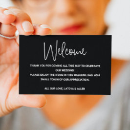 Bröllop Välkomstutmärkelse i Black Avslappnad Bask Placeringskort