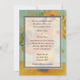 bröllop, van Gogh tolv solblommor Inbjudningar