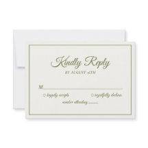 Bröllop vänligt besvara modern Cream & Oliv grönt