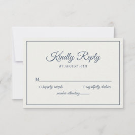 Bröllop vänligt besvara Modern Dusty Navy Blue OSA Kort