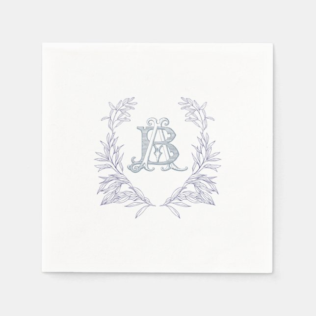 Bröllop vapensköld napkins pappersservett (Framsidan)