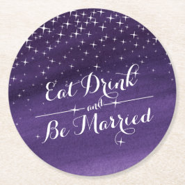 Bröllop vattenfärgsstjärnor pappra underlägg