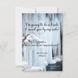 Bröllop Veil Frozen Waterfall Bridesmaid Kort