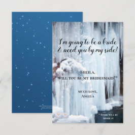 Bröllop Veil Frozen Waterfall Bridesmaid Kort
