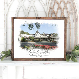 Bröllop Venue Photo Mask Bride Groom par Poster