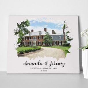 Bröllop Venue Photo Watercolor par Annibröllopsdag Canvastryck