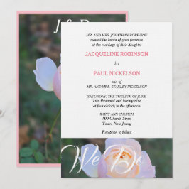 Bröllop Vi Gör Monogram Pastell Rosa Ros Inbjudningar