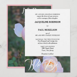 Bröllop Vi Gör Monogram Pastell Rosa Ros Inbjudningar