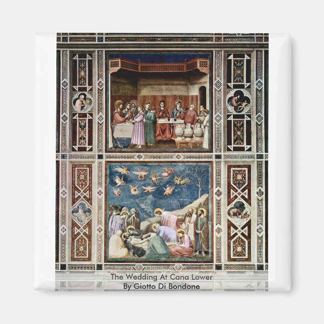 Bröllop vid Cana Nedre av Giotto Di Bondon Magnet (Framsidan)