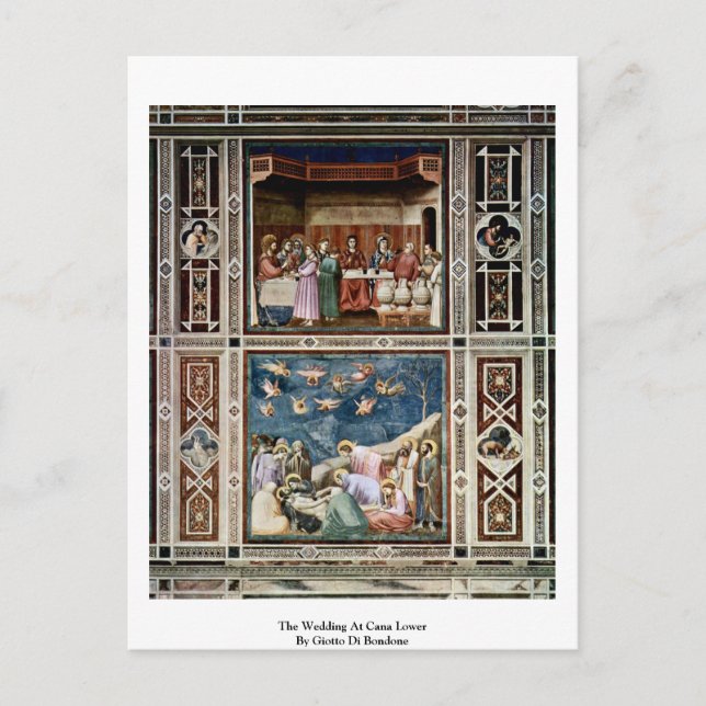 Bröllop vid Cana Nedre av Giotto Di Bondon Vykort (Framsida)