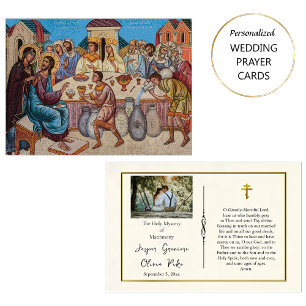 Bröllop vid Cana Orthodox Christian Prayer Card Placeringskort