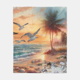 Bröllop vid Firande vid stranden Fleecefilt