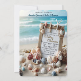Bröllop vid Firande vid stranden Inbjudningar