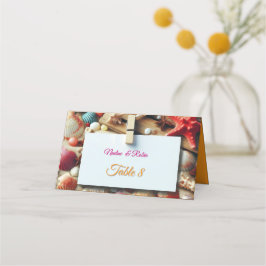 Bröllop vid Firande vid stranden Placeringskort