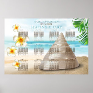Bröllop vid stranden - sittplatsplan poster