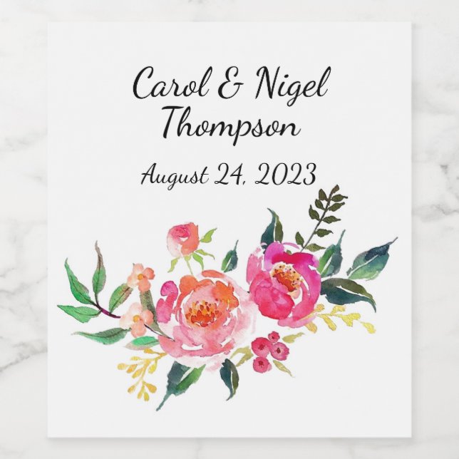 Bröllop vin eller drycketiketter vinflaska etikett (Singel etikett)