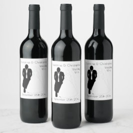 Bröllop Vin-etikett Bride Groom Vinflaska Etikett