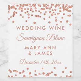 Bröllop Vin-etikett Ro Guld Glitter Konfetti Vinflaska Etikett
